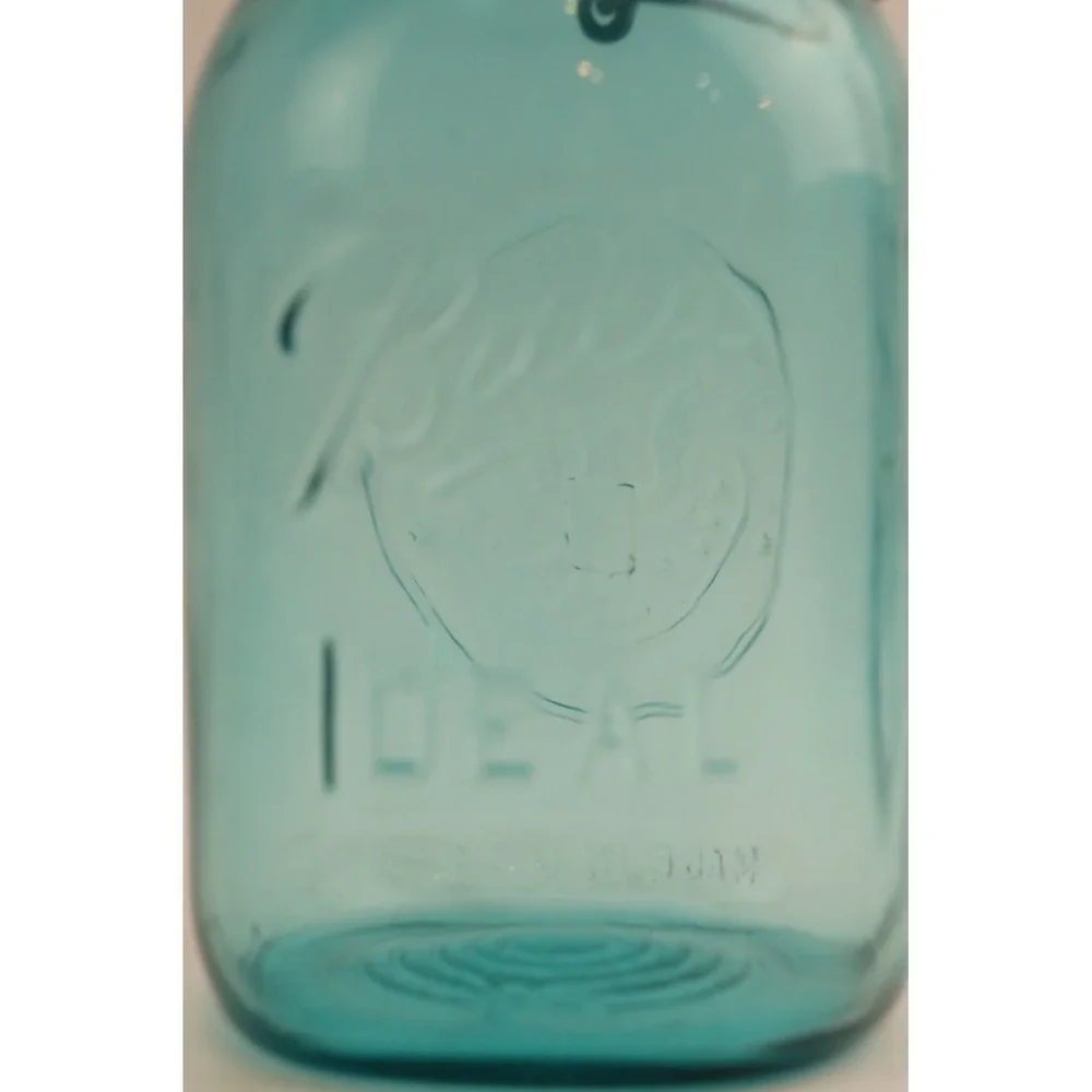 Ball Ideal A1 Mason Jar Blue Bicentennial Eagle 1776-1976 Wire Lid VGC Vintage - Picture 4 of 7